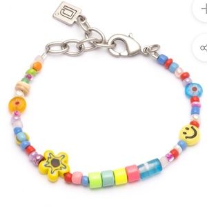 DANNIJO Beaded Frutti Y2K Glass & Resin Colorful Smiley Face Bracelet